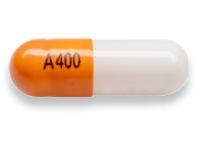 Red and white 400 mcg capsule.